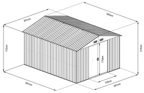 Avenberg Kerti ház szerszámokra, 3.0 x 3.0 m ZÖLD SD-X1010-H170