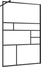 vidaXL fekete zuhanyfal átlátszó ESG üveggel 115 x 195 cm