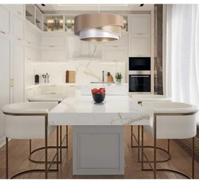 Duolla - Csillár zsinóron KOBO 1xE27/15W/230V átm. 45 cm bézs/arany/fehér