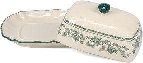 Zöld-elefántcsont színű porcelán vajtartó Cyril – S|P Collection