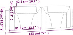 fehér műbőr fejtámla párna Viana 183 cm