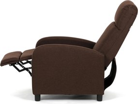 Polohovací křeslo, hnědá, látka, TV-W3397 BR2