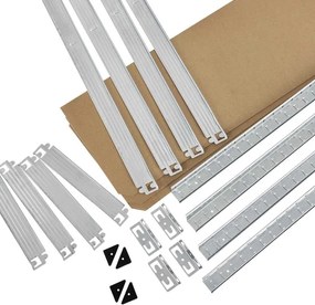 Easy tároló polc készlet 2 db 4 polcos fém és MDF 160x80