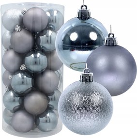 Karácsonyfa gömbök Grafit 6cm Műanyag gömb 30 Karácsonyfa gömbök Díszek