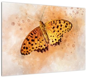 Kép - narancssárga pillangó, akvarell (70x50 cm)