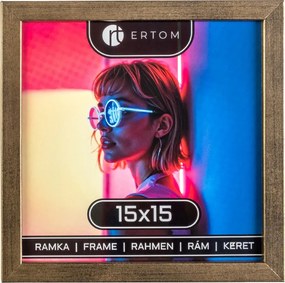 Fa képkeret 15x15 üveg régi arany elegáns négyzet alakú