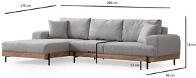 Sarokkanapé Eti Oak Balos - Szürke