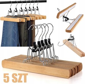 NADRÁGFESZÍTŐ,5 Db, Nadrágakasztó, Csúszásgátló,fa