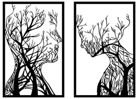 KÉSZLET 2x Fali dekoráció 86x63 cm Az élet fája fém