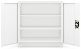 Alacsony fém irattartó szekrény BEATA, 900 x 930 x 400 mm, fehér