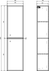 Cersanit S1021-010 - MILLE 160x40 cm falra szerelhető fürdőszobaszekrény, matt fehér