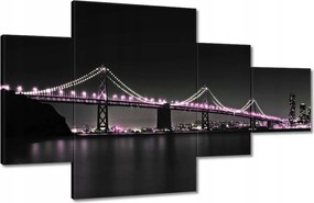 Vászonkép 130x80 Híd Lila fények