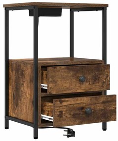 vidaXL Éjjeliszekrény 2 pcs Füstölt tölgy 40 x 31 x 60 cm Faanyag