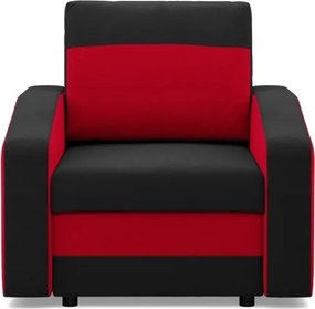 Hewlet fotel, szövet anyag, bonell töltet, fekete - piros