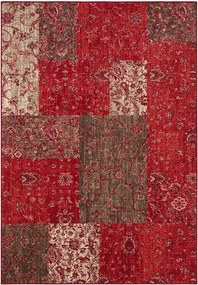 Hagyományos szőnyeg nappaliba 80x150cm, klasszikus piros-krémszínű mintával