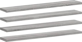 vidaXL 4 db szürke sonoma színű szerelt fa fali polc 60 x 10 x 1,5 cm