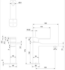 OMNIRES SL7710CR - Mosdócsap SLIDE 17 cm fényezett króm
