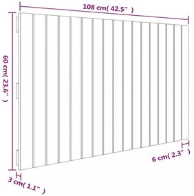 mézbarna tömör fenyőfa fali fejtámla 108 x 3 x 60 cm