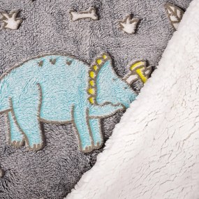 4Home Dino világító gyapjú hatású pléd, 150 x 200 cm
