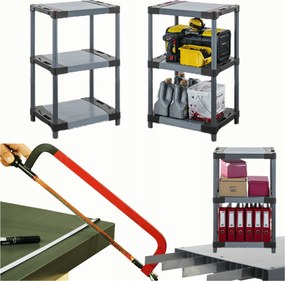 Műanyag pince állvány Erősített könyvespolc 98x50x46 cm 97%RECYKLING Eco