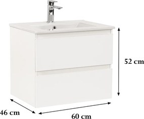 Vario Forte 60 alsó szekrény mosdóval fehér-fehér