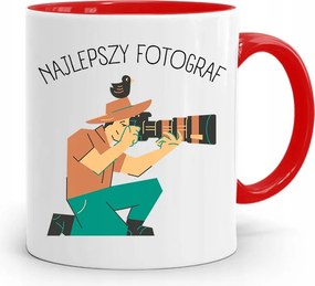 Piros Fotós Bögre Legjobb Fotós Nyomtatott fényképpel