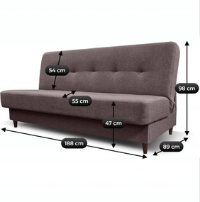 ARUBA 2 ágyazható kanapé barna
