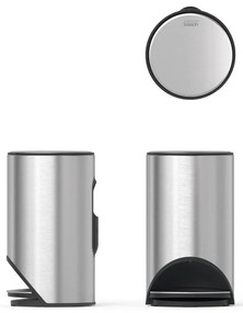 Fényes ezüstszínű rozsdamentes acél pedálos szemetes 10 l Arc – Joseph Joseph