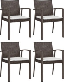 vidaXL 4 db barna polyrattan kerti szék párnával 56,5x57x83 cm