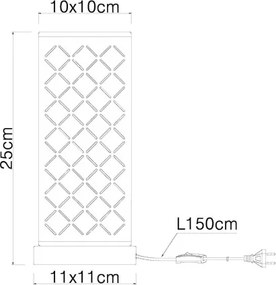 Globo 15229T1 Asztali lámpa nikkel matt, textil fekete arany kapcsolóval, LxWxH:110x110x250, Foglalat típusa:1xE14 40W 230V