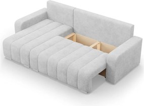 Modena sarokkanapé, bouclé, univerzális oldal, szürke