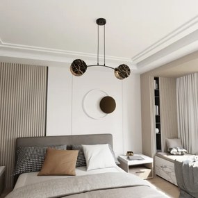 Csillár zsinóron MOTIF 2xE27/15W/230V fekete/arany