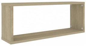 2 db sonoma tölgy szerelt fa négyszögű fali polc 60x15x23 cm