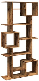antik fa színű szerelt fa könyvszekrény 92 x 29 x 188 cm