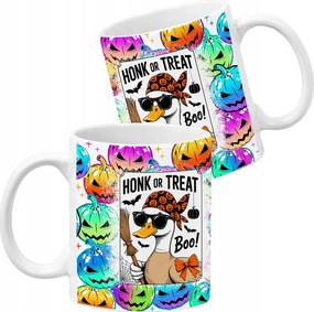 Kerámia Bögre 330ML Fehér Halloween Mintás Őszi Ajándék