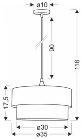 Petróleumkék függőlámpa textil búrával ø 35 cm Scopello – Candellux Lighting