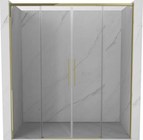 Mexen Rox Duo tolózuhany ajtó 170 cm, átlátszó, arany - 8C2-170-002-50-00