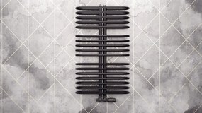 Regnis LEVEL II, fűtőelem 600x980mm központi csatlakozással 50mm, 755W, fekete matt, LEVEL980/600/D50/BLACK