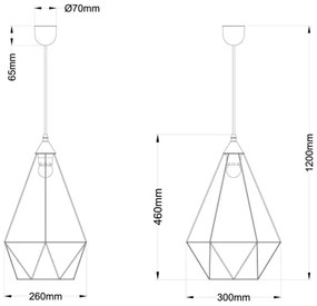 Globo 15745H1 - Csillár zsinóron ZACHARY 1xE27/60W/230V átm. 30 cm