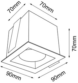 Brosline 3032 - CAGE süllyesztett mennyezeti lámpa 1xGU10/10W/230V fekete