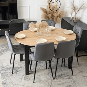 Stół HARRY Rozkładany 102-142 cm Dąb Artisan/Czarny