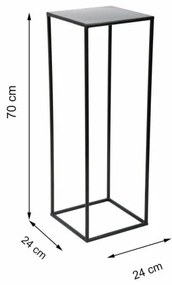Virágállvány 70x24 cm fekete színben