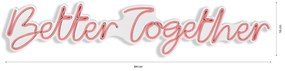 Műanyag LED-es fali dekoráció, Better Together - Pink