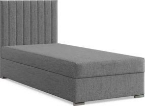 Agen egyszemélyes ágy, szövet, ágyneműtartóval, szürke