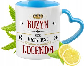 Unokatestvérnek Kék Bögre Szív Alakú Füllel Kávé Ajándék