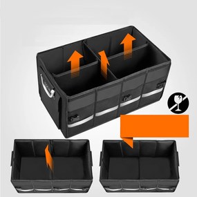 LEROY csomagtartó rendező, 63l, 60x35x30cm, fekete Monzana