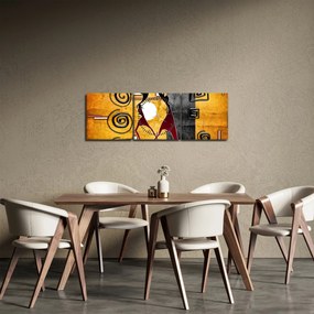 Kép - Ősi festészet (órával) (90x30 cm)