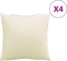 vidaXL 4 db krémszínű szövet kanapépárna 50 x 50 cm