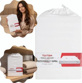 Lepedő Elasztán Pamut 140X200cm Radír Fehér Tömör Kivitel