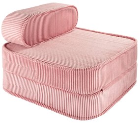 Rózsaszín kordbársony gyerek fotel Flip – Wigiwama